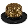 Hoed met pailletten goud/zwart