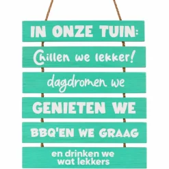 Houten bordje / Tuinladder 'In onze tuin'