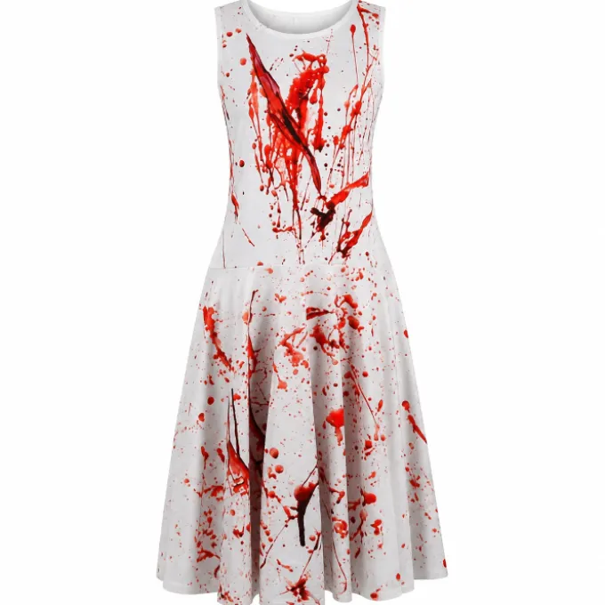 Jurkje Halloween bloederig rood/wit