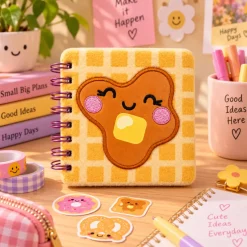 Kawaii Mini Pluizig Notitieboek Wafel
