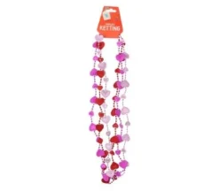 Ketting hartjes rood/roze