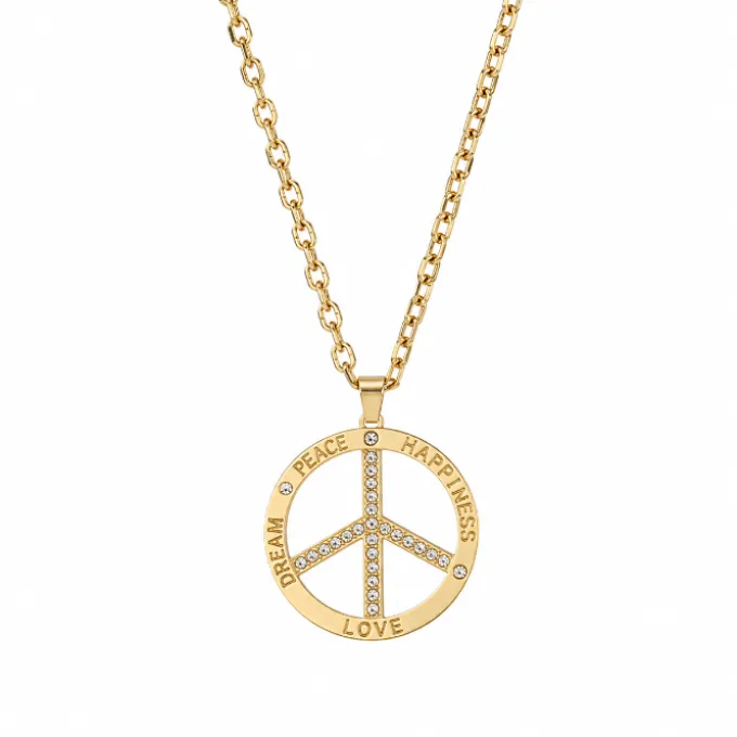 Ketting peace goud