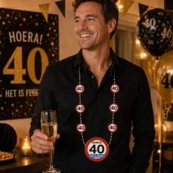 Ketting verkeersbord Hoera 40