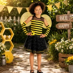 Kostuum Bee-bee zwart/geel meisje 4-6 jaar