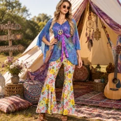 Kostuum dames hippie flower woman maat 36/38