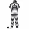 Kostuum gevangene one size zwart/wit
