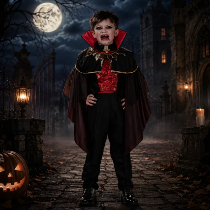 Kostuum Halloween vampier jongen 8-10 years