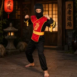 Kostuum Ninja master meerkleurig jongen 7-9 jaar