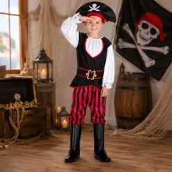 Kostuum piraat Tom meerkleurig jongen 7-9 jaar