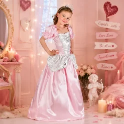 Kostuum prinses Rosabel roze/wit meisje 10-12 jaar