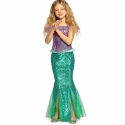 Kostuum zeemeermin prinses groen/lila meisje 4-6 jaar