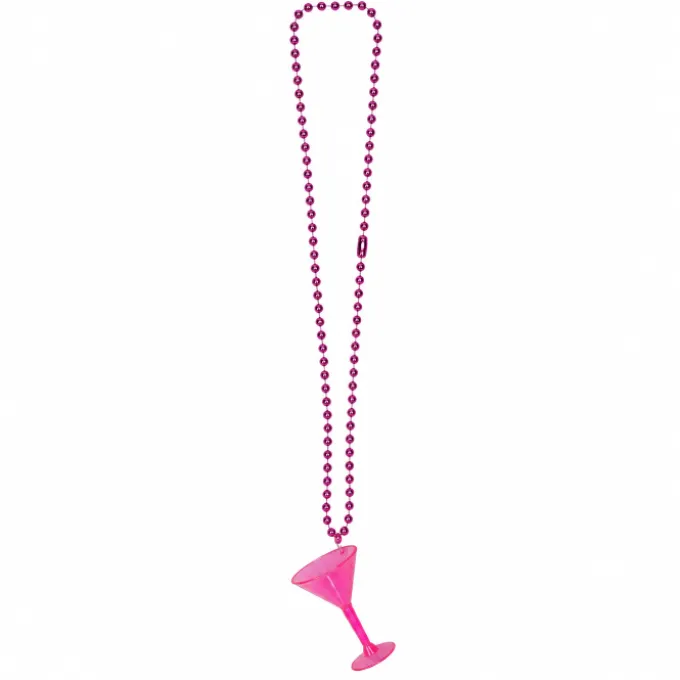 Kralenketting cocktailglas roze