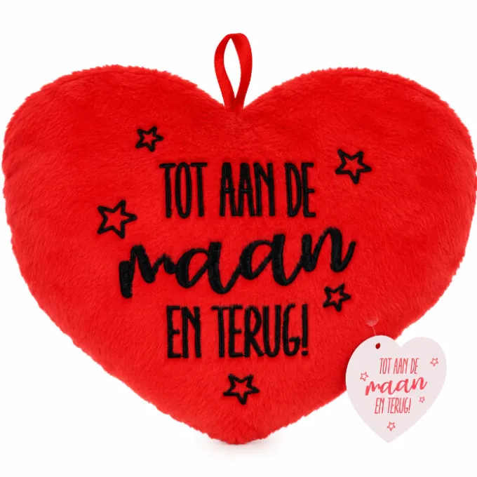 Kussen hart "tot aan de maan en terug"