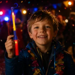 Lampionstokje led licht rood/blauw/geel