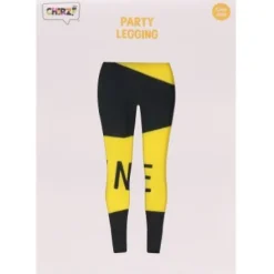 Legging afzetlint zwart/geel - one size