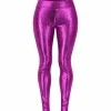 Legging metallic paars - one size