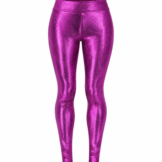 Legging metallic paars - one size