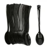 Lepels - herbruikbaar - plastic - zwart - 20 stuks