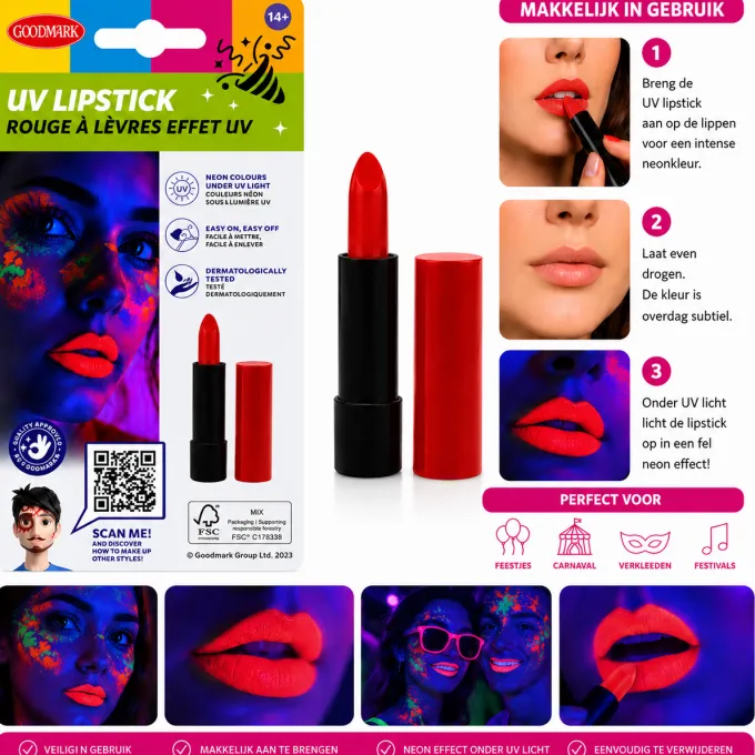 Lippenstift rood UV effect