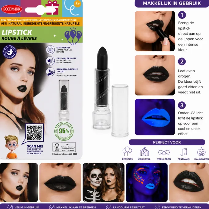 Lippenstift zwart
