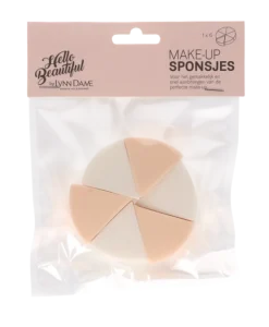 Make-up sponsjes roze/wit 6 stuks