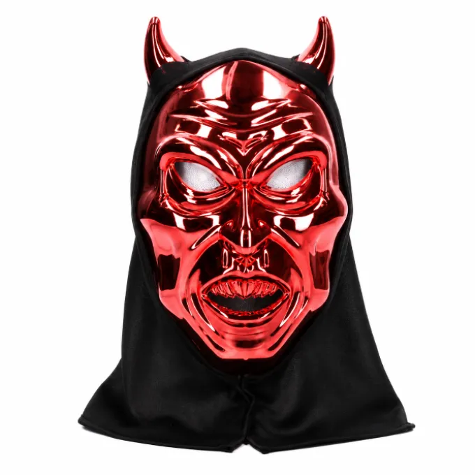 Masker Halloween duivel rood/zwart