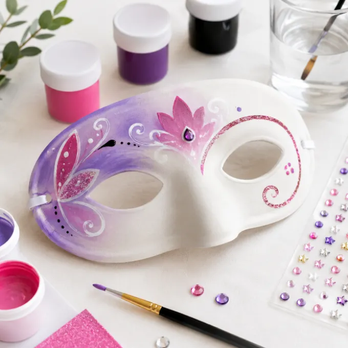 Masker rond wit half gelaat