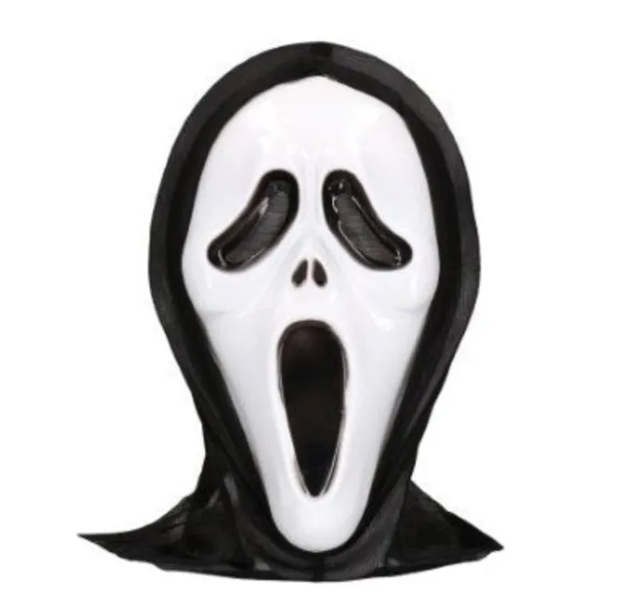 Masker scary ghost zwart/wit