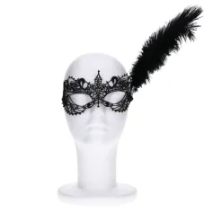 Masker veren kant zwart