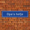 Metalen bord Opa's hofje