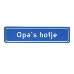 Metalen bord Opa's hofje