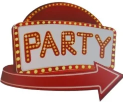 Muurdecoratie Party rood/wit