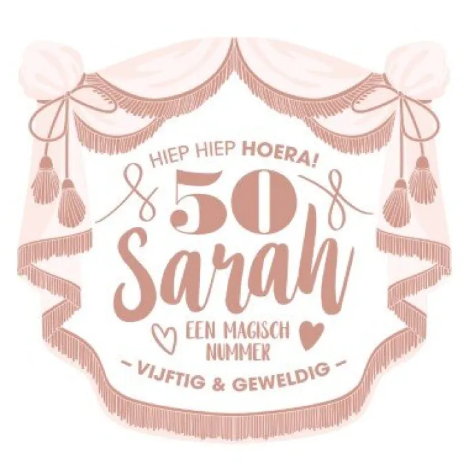 Muurdecoratie Sarah 50 jaar XL