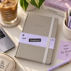 Notitieboek glitter grijs A6