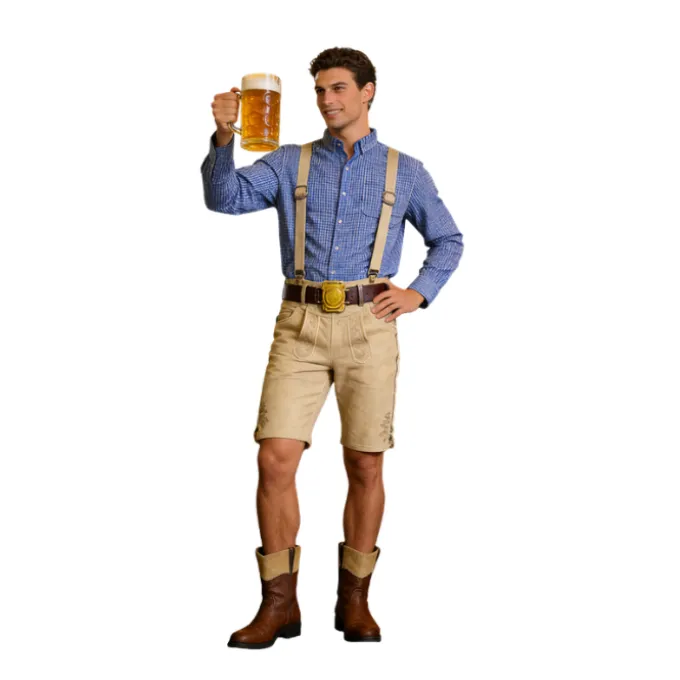 Oktoberfest blouse man blauw - maat M