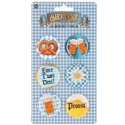 Oktoberfest buttons 6 stuks