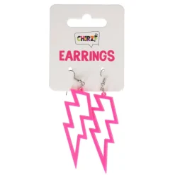 Oorbellen flash neon roze