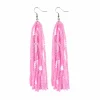 Oorbellen pailletten roze - breed - 18cm