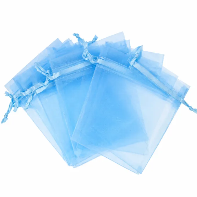 Organza zakjes blauw 10 stuks