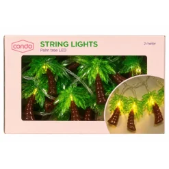 Palmboom lichtsnoer groen/bruin 10 lichten 2m