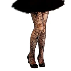 Panty Halloween spinnen zwart one size