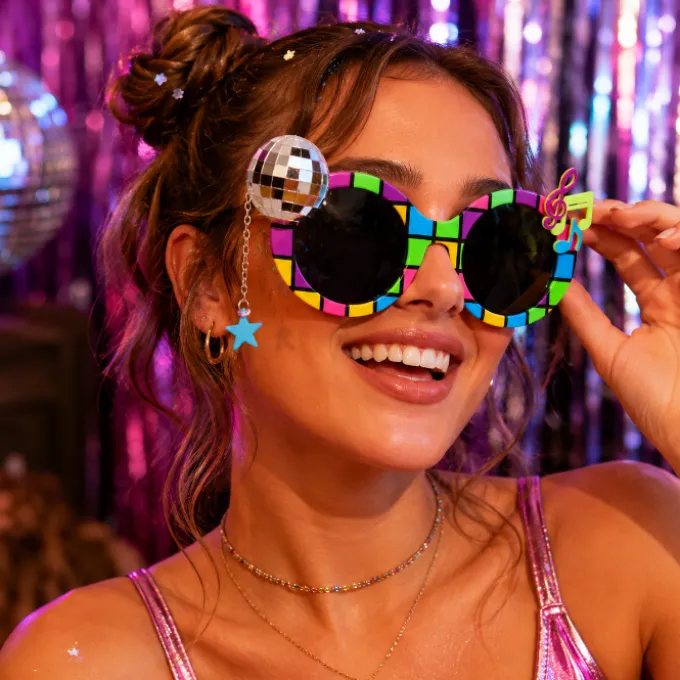 Partybril disco meerkleurig