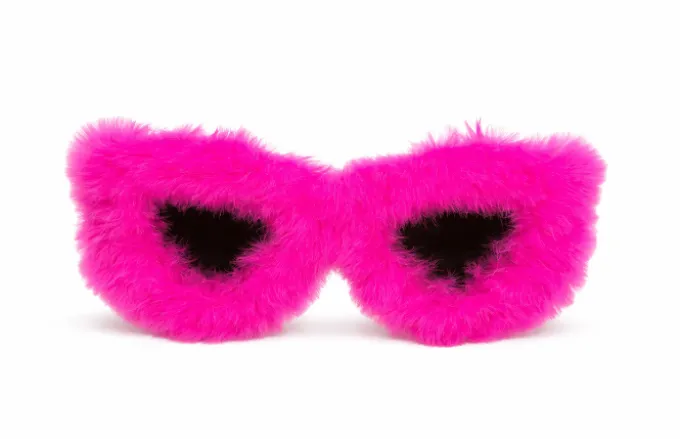 Partybril fluffy neon roze