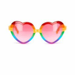 Partybril hart regenboog