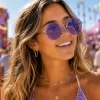 Partybril hippie XL paars