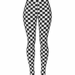 Party Legging zwart wit geblokt - one size