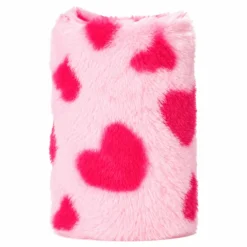 Pennenbakje pluche hartjes roze/rood