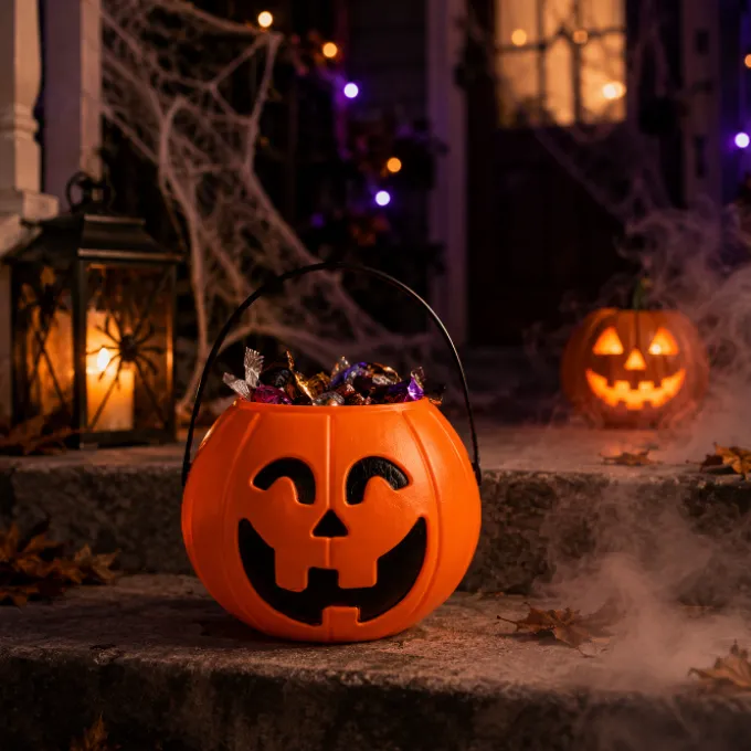 Pompoen emmertje Halloween oranje