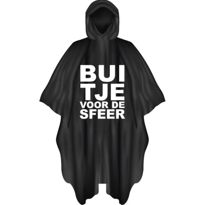 Poncho Buitje zwart/wit