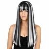 Pruik Halloween zwart/wit